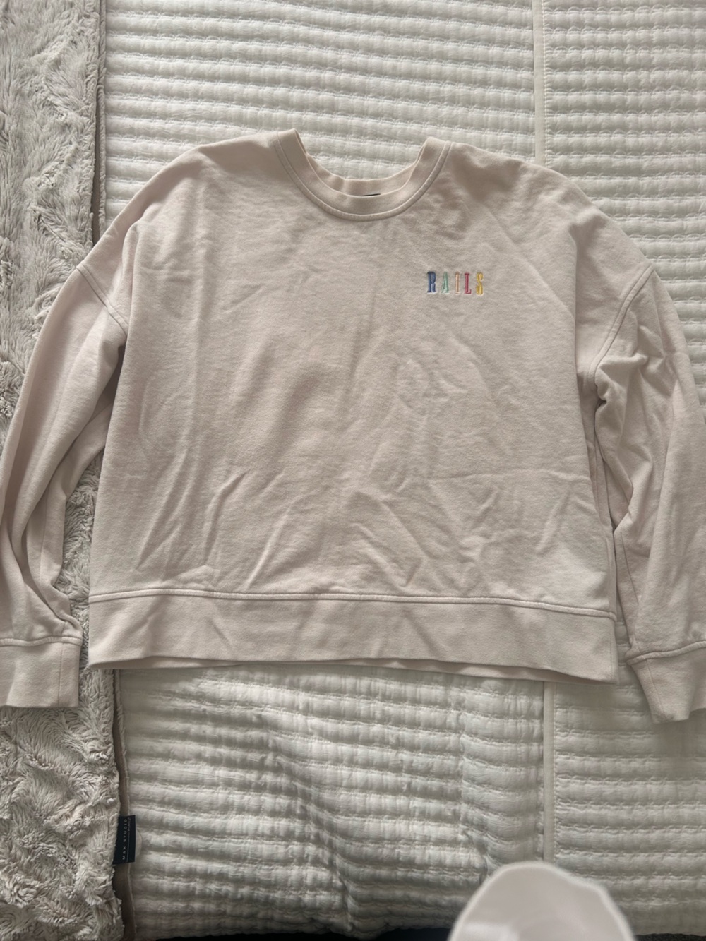 Rails Pale Pink Crewneck Sweatshirt with Multicolor Logo